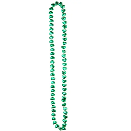 Green Shamrock Beads Necklaces - St Patricks Day Irish Clover Bead Necklace Party Favors Pack - 1 Dozen {6}