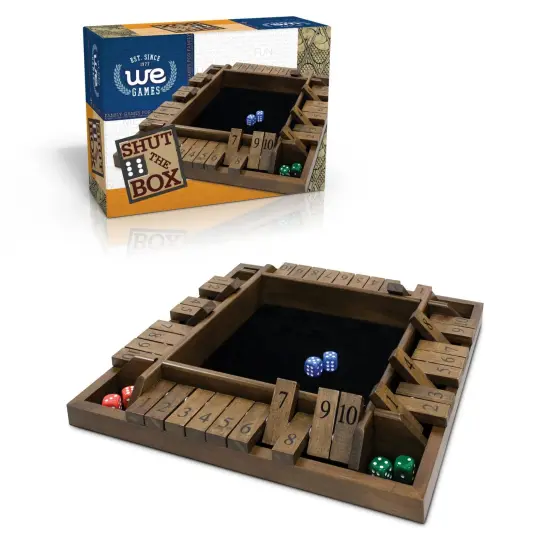 WE Games 4 Player Travel Shut The Box Board Game, 8.5 in. {5}