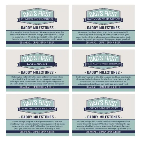 Big Dot of Happiness Daddy's First Milestones - Decorations for Men - 6 Beer Bottle Label Stickers and 1 Carrier {3}