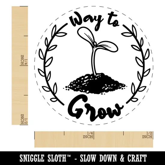 Way to Grow Seed Sprouting from Dirt Teacher Student Self-Inking Rubber Stamp Ink Stamper for Stamping Crafting Planners Purple {1}