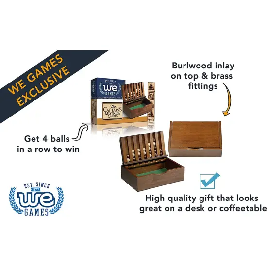 WE Games Wood Captain's Mistress (4-in-a-Row) Connect Game {3}