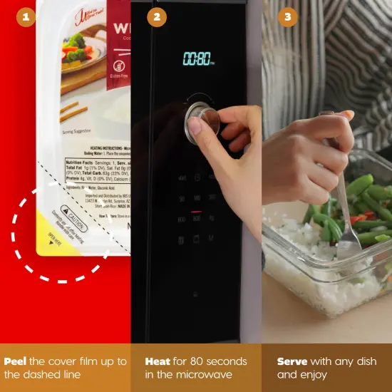 IRIS USA Japanese Rice, Instant White Microwave Rice 80 seconds {2}