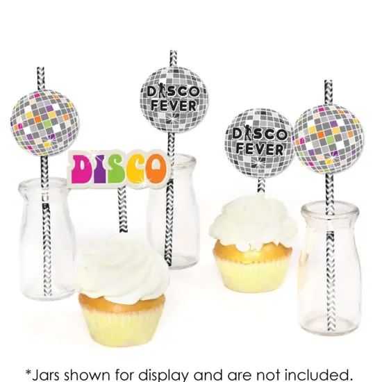 Big Dot of Happiness 70's Disco - Paper Straw Decor - 1970's Disco Fever Party Striped Decorative Straws - Set of 24 {6}