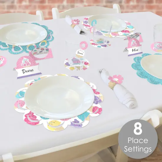 Big Dot of Happiness Scoop Up The Fun - Ice Cream - Sprinkles Party Paper Charger and Table Decorations - Chargerific Kit - Place Setting for 8 {3}