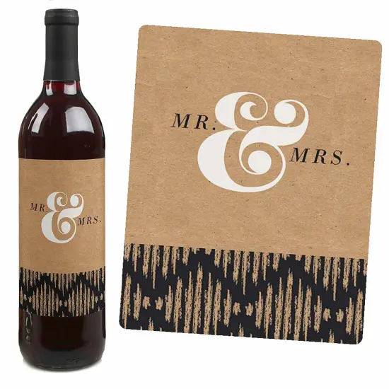 Big Dot of Happiness Better Together - Wedding Decorations for Women and Men - Wine Bottle Label Stickers - Set of 4 {7}