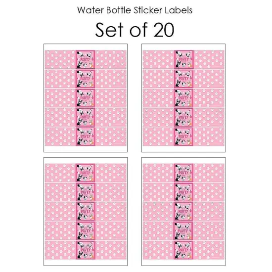 Big Dot of Happiness Pawty Like a Puppy Girl - Pink Dog Baby Shower or Birthday Party Water Bottle Sticker Labels - Set of 20 {4}
