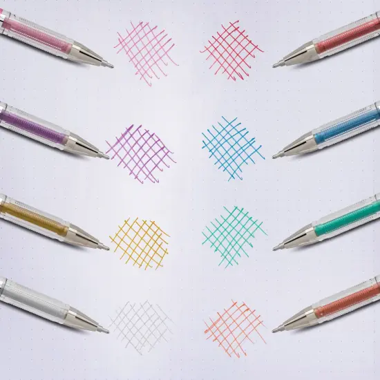 Pentel Slicci Metallic Gel Pens .8mm 3/Pkg-Gold, Silver & Bronze Inks {3}