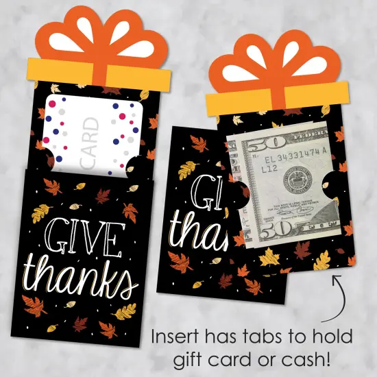Big Dot of Happiness Give Thanks - Thanksgiving Party Money and Gift Card Sleeves - Nifty Gifty Card Holders - Set of 8 {4}
