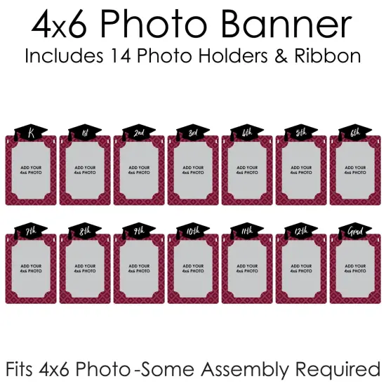 Big Dot of Happiness Maroon Grad - Best is Yet to Come - DIY Burgundy Graduation Party Decor - K-12 School Picture Display - Photo Banner {6}
