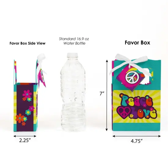 Big Dot of Happiness 60's Hippie - 1960s Groovy Party Favor Boxes - Set of 12 {3}