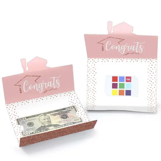 Big Dot of Happiness Rose Gold Grad - Graduation Party Money and Gift Card Holders - Set of 8 {3}