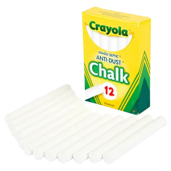 Crayola Anti-Dust Chalk-White 12/Pkg {4}