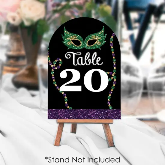 Big Dot of Happiness Mardi Gras - Masquerade Party Double-Sided 5 x 7 inches Cards - Table Numbers - 1-20 {4}