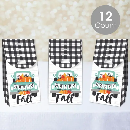 Big Dot of Happiness Happy Fall Truck - Harvest Pumpkin Gift Favor Bags - Party Goodie Boxes - Set of 12 {3}
