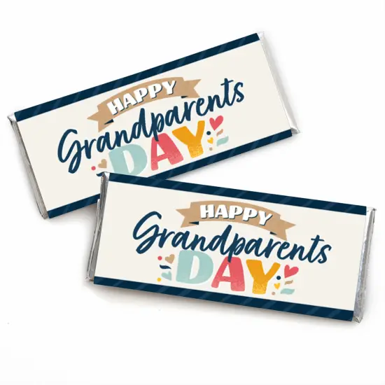 Big Dot of Happiness Happy Grandparents Day - Candy Bar Wrapper Grandma & Grandpa Party Favors - Set of 24 {1}