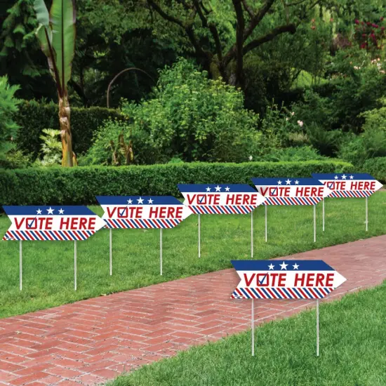 Big Dot of Happiness Big Dot of Happiness Vote Here - Arrow Political Election Day Direction Signs - Double Sided Outdoor Yard Signs - Set of 6 {1}