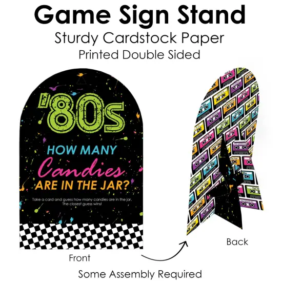 Big Dot of Happiness 80&rsquo;s Retro - How Many Candies Totally 1980s Party Game - 1 Stand and 40 Cards - Candy Guessing Game {6}