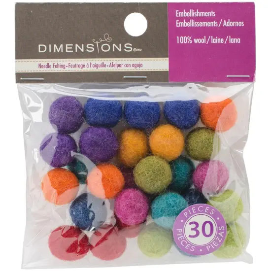 Dimensions Feltworks Ball Assortment-30/Pkg {1}