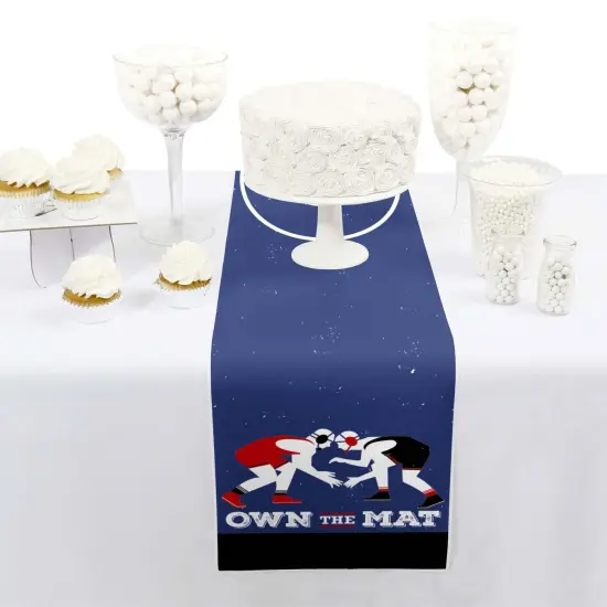 Big Dot of Happiness Own the Mat - Wrestling - Petite Birthday Party or Wrestler Party Paper Table Runner - 12 x 60 inches {3}