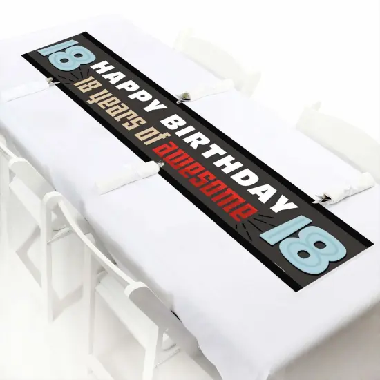 Big Dot of Happiness Boy 18th Birthday - Happy Birthday Eighteenth Decorations Party Banner {7}