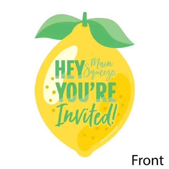 Big Dot of Happiness So Fresh - Lemon - Shaped Fill-in Invitations - Citrus Lemonade Party Invitation Cards with Envelopes - Set of 12 {3}