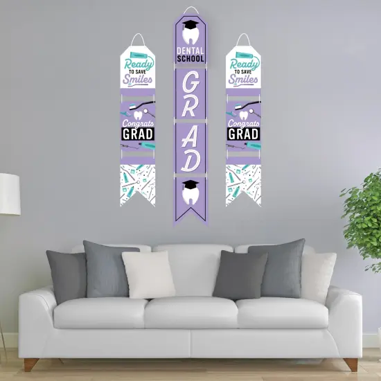 Big Dot of Happiness Dental School Grad - Hanging Vertical Paper Banners Dentistry & Hygienist Graduation Party Wall Decoration Kit Indoor Door Decor {3}