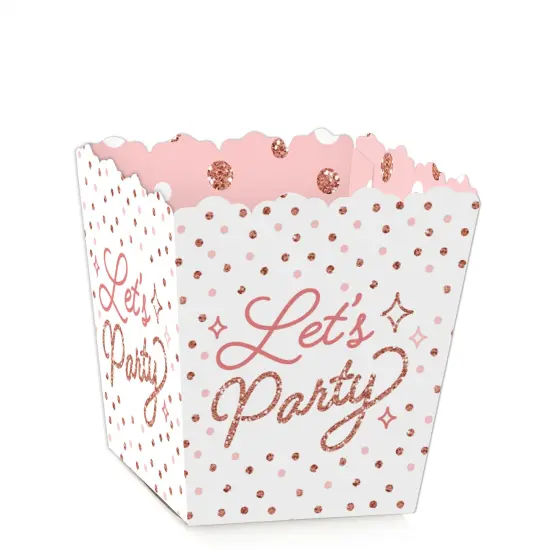 Big Dot of Happiness Pink Rose Gold Birthday - Party Mini Favor Boxes - Happy Birthday Party Treat Candy Boxes - Set of 12 {1}