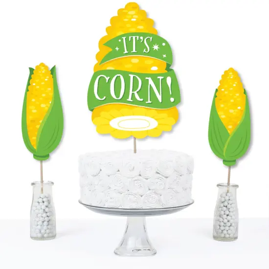 Big Dot of Happiness It's Corn - Fall Harvest Party Centerpiece Sticks - Table Toppers - Set of 15 {4}