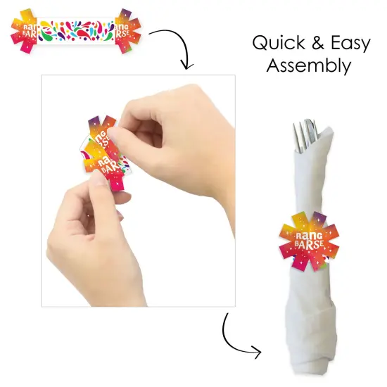 Big Dot of Happiness Holi Hai - Festival of Colors Party Paper Napkin Holder - Napkin Rings - Set of 24 {6}