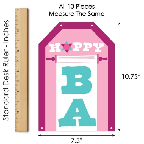 Big Dot of Happiness Pink Bat Mitzvah - Hanging Vertical Paper Door Banners - Girl Party Wall Decoration Kit - Indoor Door Decor {7}