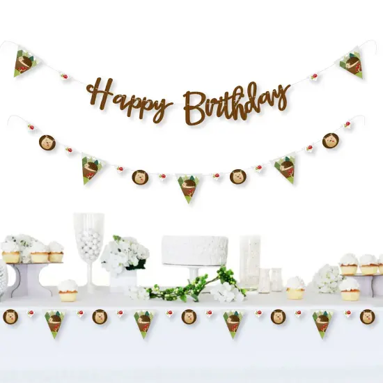 Big Dot of Happiness Forest Hedgehogs - Birthday Party Letter Banner Decoration - 36 Banner Cutouts and Happy Birthday Banner Letters {3}