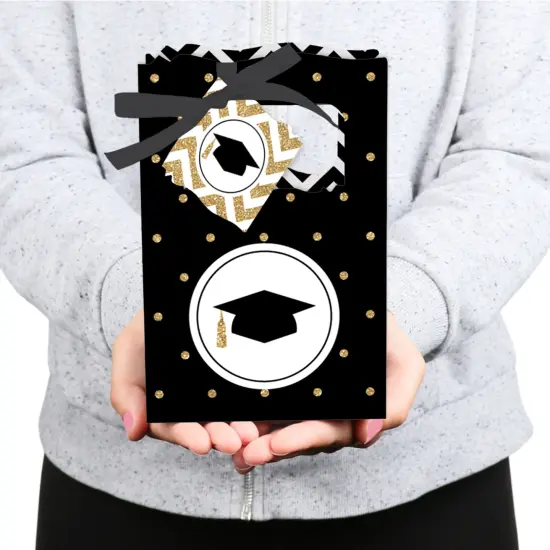 Big Dot of Happiness Gold Tassel Worth The Hassle - Graduation Party Favor Boxes - Set of 12 {6}