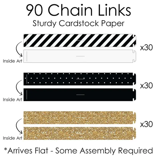 Big Dot of Happiness Happy Retirement - 90 Chain Links and 30 Paper Tassels Decoration Kit - Retirement Party Paper Chains Garland - 21 feet {7}
