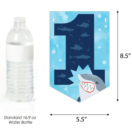 Big Dot of Happiness 1st Birthday Shark Zone - Jawsome Shark First Birthday Party Bunting Banner - Party Decorations - Happy 1st Birthday {3}