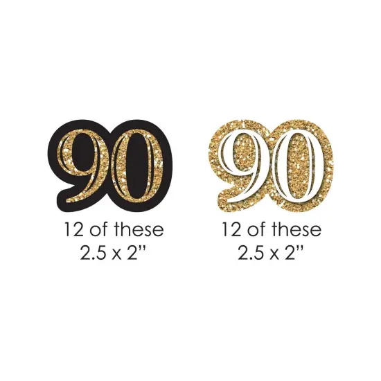 Big Dot of Happiness Adult 90th Birthday - Gold - DIY Shaped Birthday Party Cut-Outs - 24 Count {3}