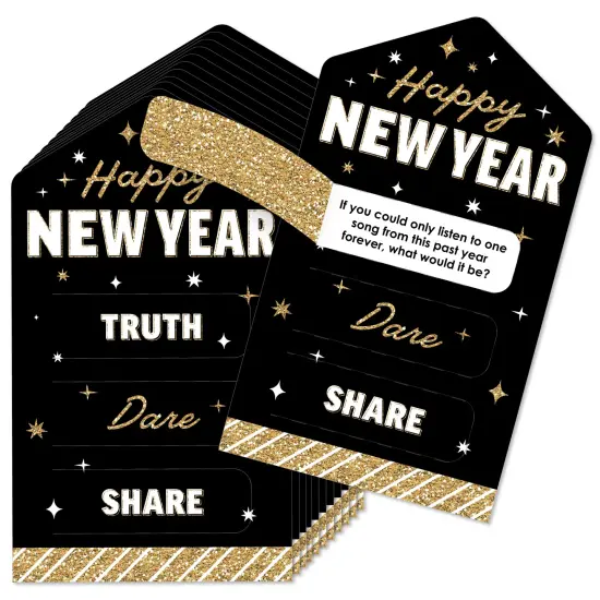 Big Dot of Happiness Hello New Year - NYE Party Game Pickle Cards - Truth, Dare, Share Pull Tabs - Set of 12 {1}