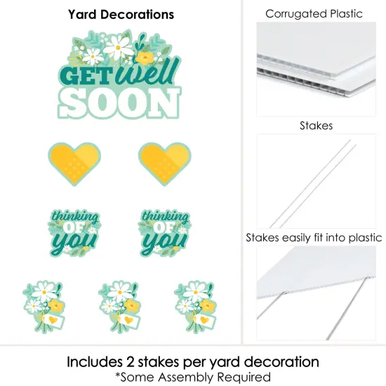 Big Dot of Happiness Get Well Soon - Yard Sign and Outdoor Lawn Decorations - Thinking of You Yard Signs - Set of 8 {6}