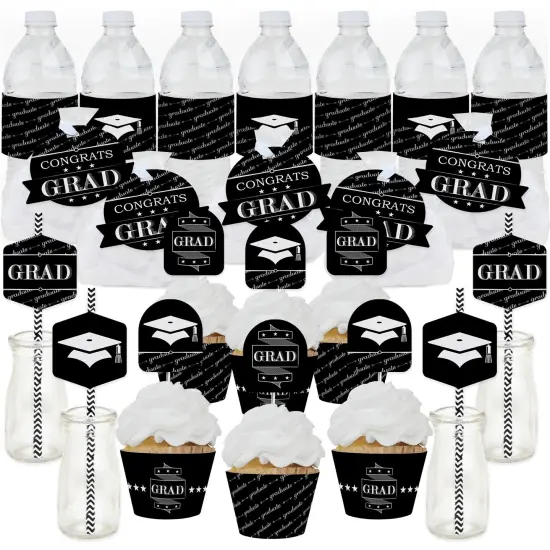 Big Dot of Happiness Graduation Cheers - Graduation Party Favors and Cupcake Kit - Fabulous Favor Party Pack - 100 Pieces {1}