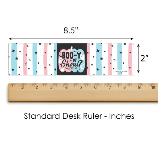 Big Dot of Happiness Boo-y or Ghoul - Halloween Gender Reveal Party Water Bottle Sticker Labels - Set of 20 {6}