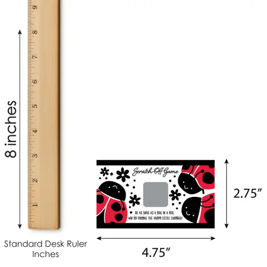 Big Dot of Happiness Happy Little Ladybug - Baby Shower or Birthday Party Game Scratch Off Cards - 22 Count {7}