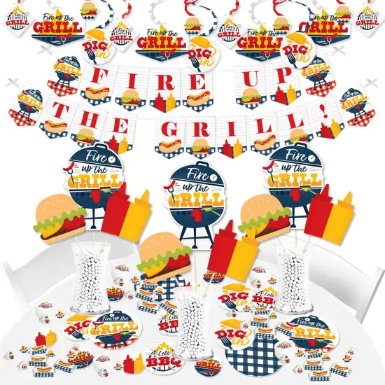 Big Dot of Happiness Fire Up the Grill - Summer BBQ Picnic Party Supplies - Banner Decoration Kit - Fundle Bundle {1}