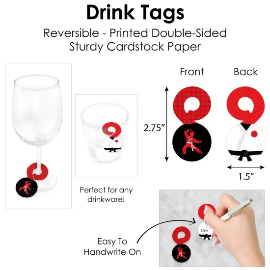 Big Dot of Happiness Karate Master - Martial Arts Birthday Party Paper Charger and Table Decorations - Chargerific Kit - Place Setting for 8 {7}