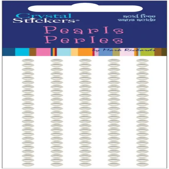 Mark Richards Crystal Stickers Pearls 3mm Round 125/Pkg-Natural {1}