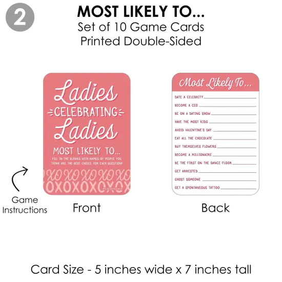 Big Dot of Happiness Happy Galentine's Day - 4 Valentine's Day Party Games - 10 Cards Each - Gamerific Bundle {7}