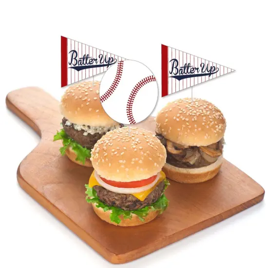 Big Dot of Happiness Batter Up - Baseball - Dessert Cupcake Toppers - Baby Shower or Birthday Party Clear Treat Picks - Set of 24 {6}