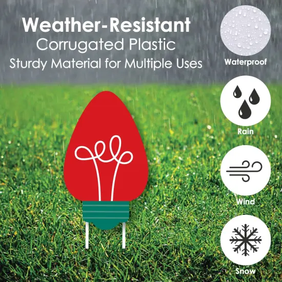 Big Dot of Happiness Christmas Light Bulbs - Lawn Decorations - Outdoor Holiday Party Yard Decorations - 10 Piece {6}