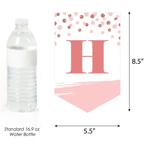 Big Dot of Happiness Pink Rose Gold Birthday - Happy Birthday Party Bunting Banner - Party Decorations - Happy Birthday {4}