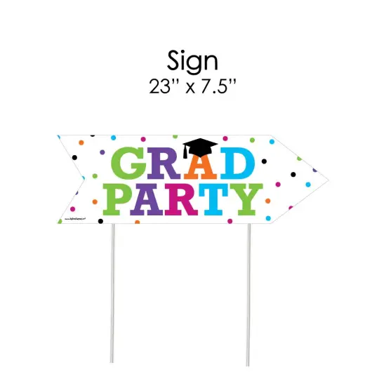 Big Dot of Happiness Hats Off Grad - Graduation Party Sign Arrow - Double Sided Directional Yard Signs - Set of 2 {7}
