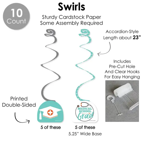 Big Dot of Happiness Medical School Grad - Doctor Graduation Party Supplies Decoration Kit - Decor Galore Party Pack - 51 Pieces {6}