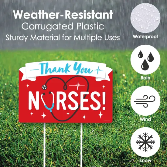 Big Dot of Happiness Thank You Nurses - Nurse Appreciation Week Yard Sign Lawn Decorations - Party Yardy Sign {6}